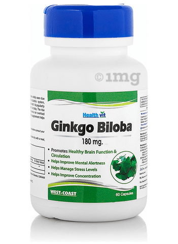 HealthVit Ginkgo Biloba (Supports Memory, Focus & Clarity) 180mg Capsule