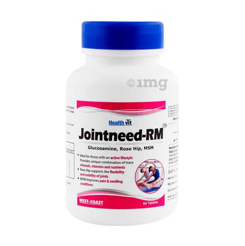 HealthVit Jointneed-RM  Glucosamine 500mg, Rose Hip 50mg, MSM 250mg Tablet