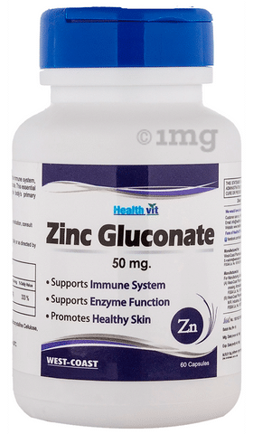 HealthVit Zinc Gluconate 50mg Capsule