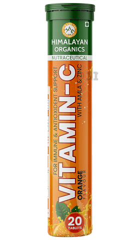 Himalayan Organics Vitamin-C with Amla & Zinc Effervescent Tablet Orange