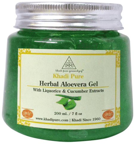 Khadi Pure Herbal Aloevera Gel with Liquorice & Cucumber Extracts Green