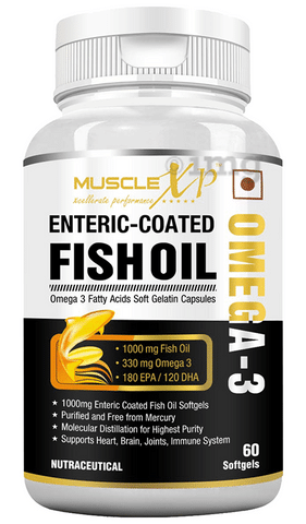 MuscleXP Enteric Coated Omega 3 Fish Oil 1000mg Softgels