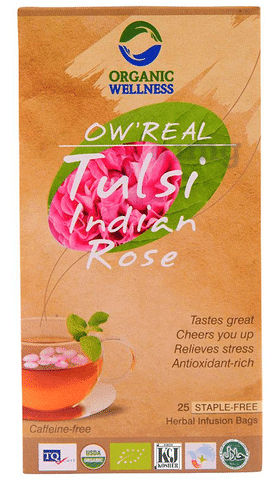 Organic Wellness OW' Real Tulsi Herbal Infusion Bags Indain Rose