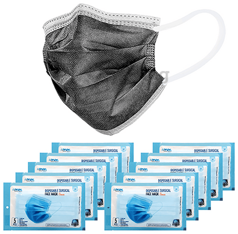 Papa Protect Disposable Surgical Face Mask (5 Each) Black