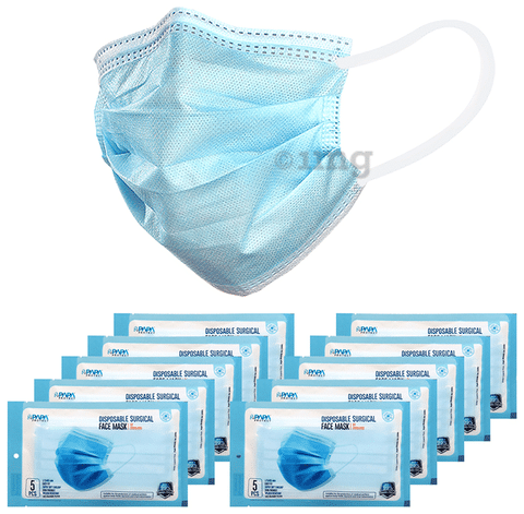 Papa Protect Disposable Surgical Face Mask (5 Each) Medical Blue