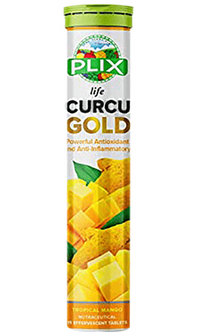 Plix Life Curcu Gold Effervescent Tablet (15 Each) Tropical Mango