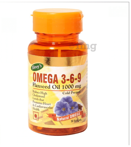 Shrey's Omega 3-6-9 Flaxseed Oil 1000mg Softgels